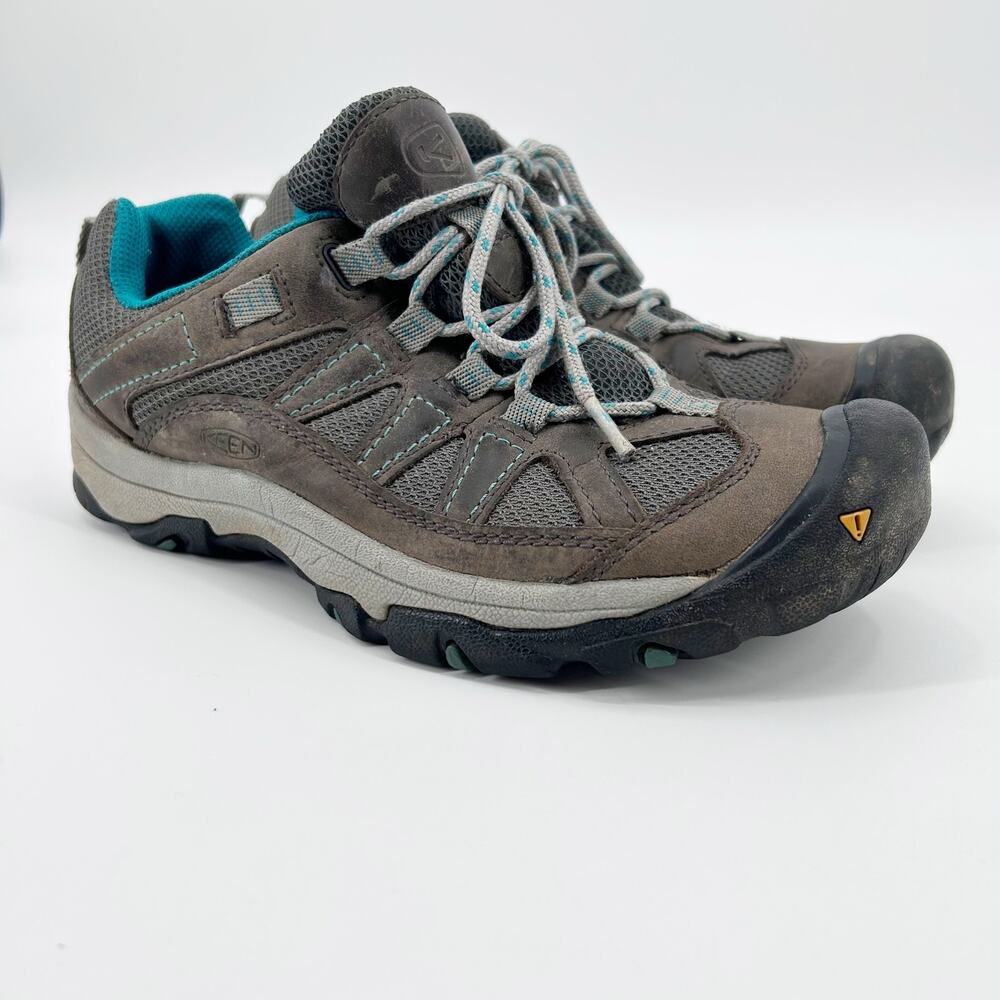 KEEN Palisades Hiking Trail Shoes 8 Brown Teal Lace Up Outdoor Walking Sneakers - Picture 4 of 11